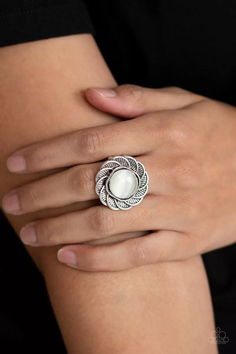 White moonstone cheap ring paparazzi