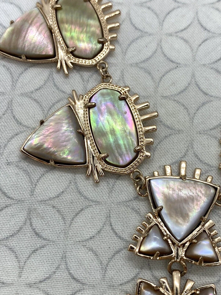 Collar Vintage Kendra Scott Habana Declaración Marrón Madreperla Oro Rosa B Foto 4 de 4