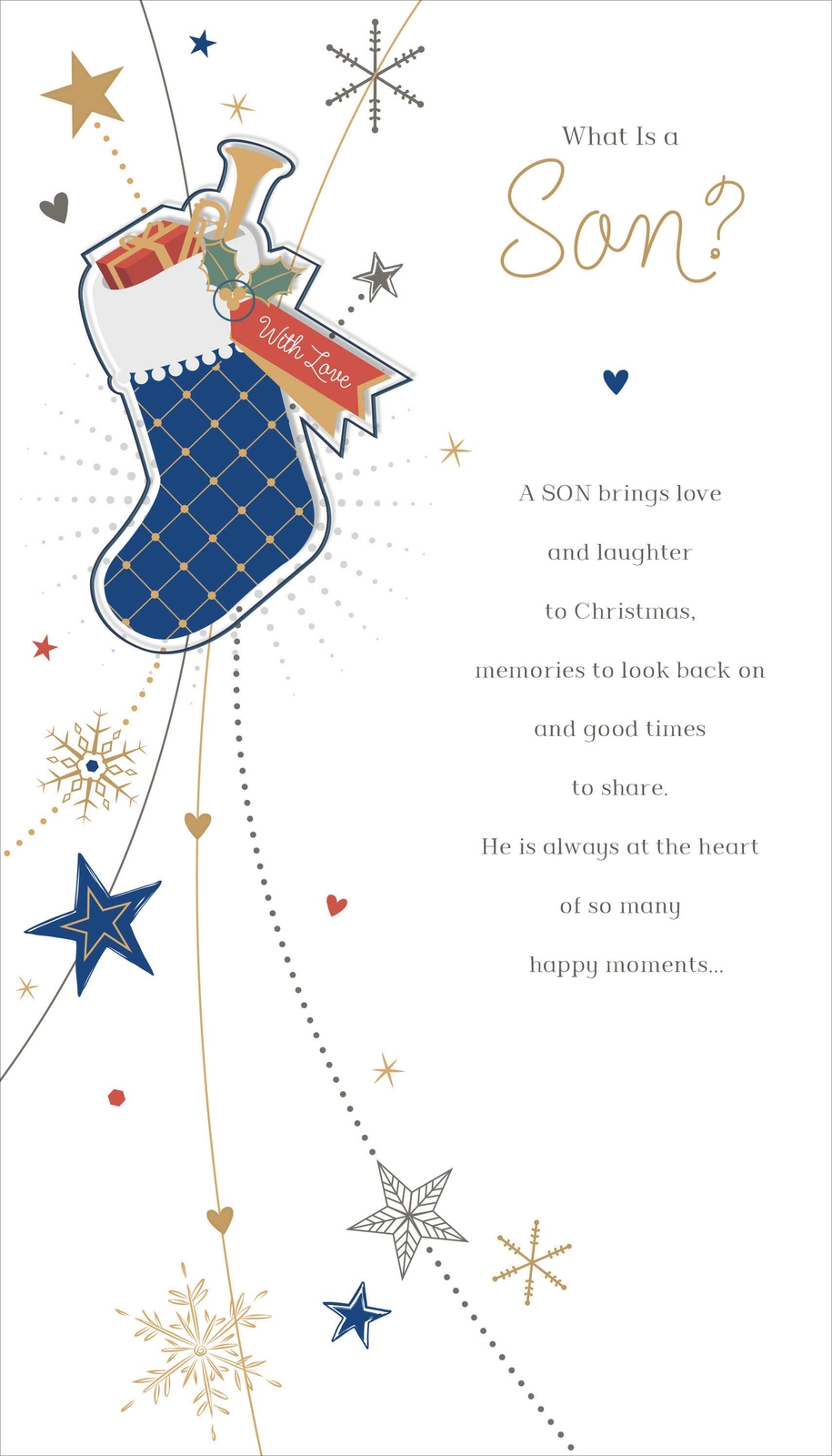 What Is A Son? Traditional Embellished Christmas Card Special Xmas Cards