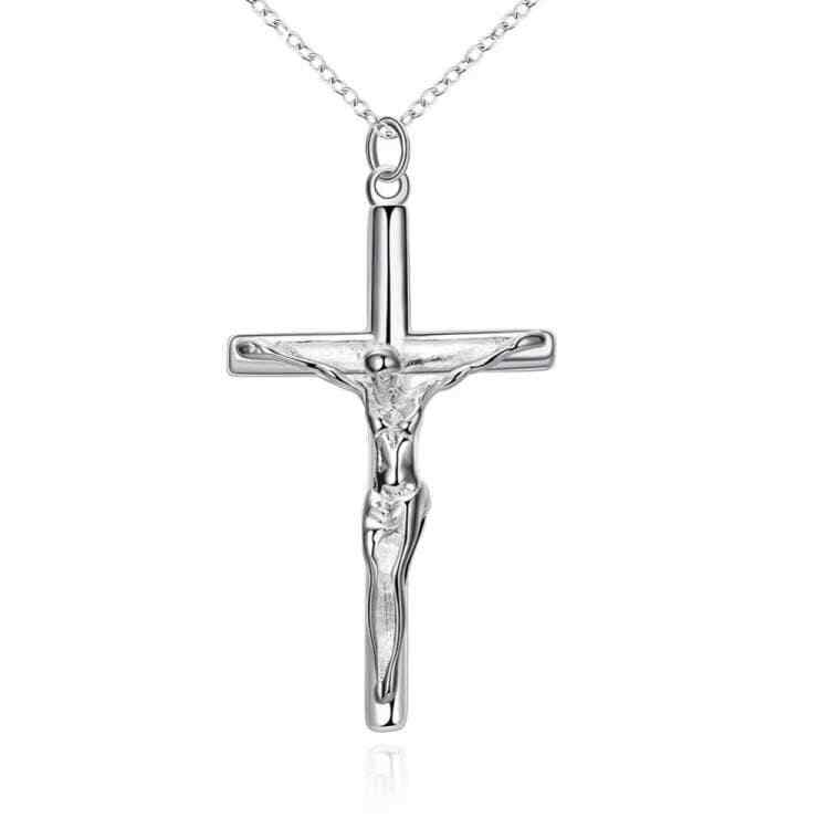 925 Sterling Silver 3D Christian Jesus Christ Cross Catholic Crucifix ...