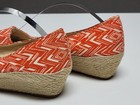 Lucky Brand Tomlinn Espadrille Wedge Low Heel Orange Sz  8 Fantastic  — photo 5