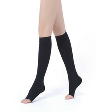 Compression Socks 23-32 mmHg Unisex Opaque Knee High Open Toe Medical Stockings