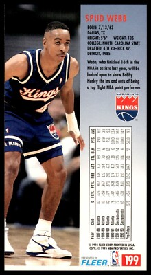 1993-94 Jam Session Spud Webb Sacramento Kings #186