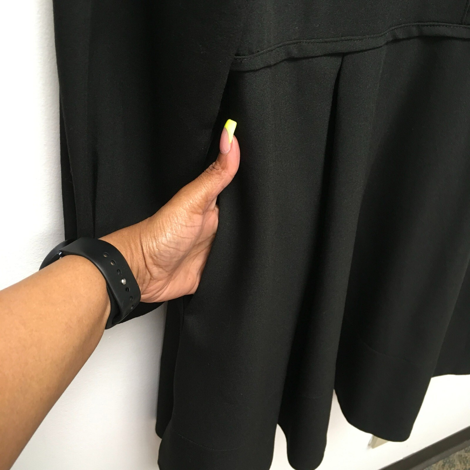 Pomander Place Womens Black Annalise Long Sleeve Stretch Pleated Mini Dress M