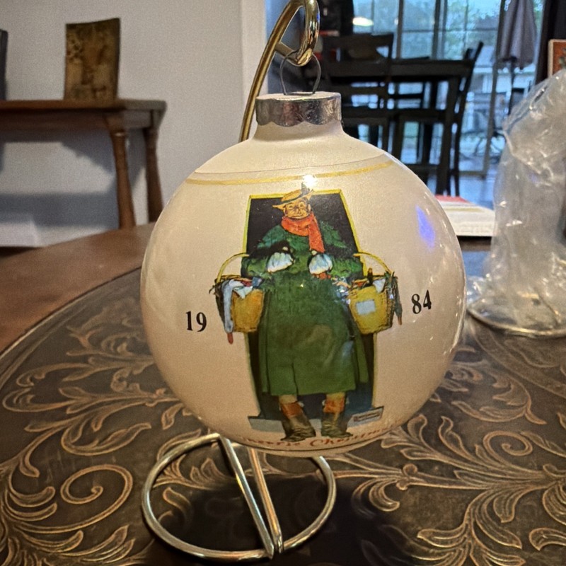 RARE! Norman Rockwell 1984 Dave Grossman Limited Edition Christmas Ornament 