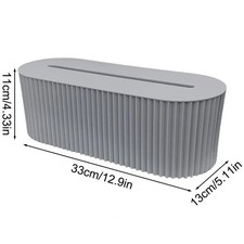 Cable Tidy Box Power Cord Box with Lid Cord Safety Storage Box Grey