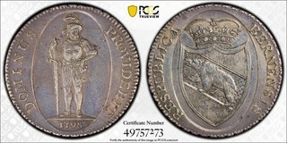 T108 Svizzera Berna 1798 Tallero Argento DAV 1760A PCGS AU Dettagli