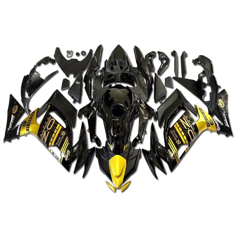 NTU Injection Gold Black Fairing Fit for Kawasaki Ninja 650 2020-2022-2024 a087
