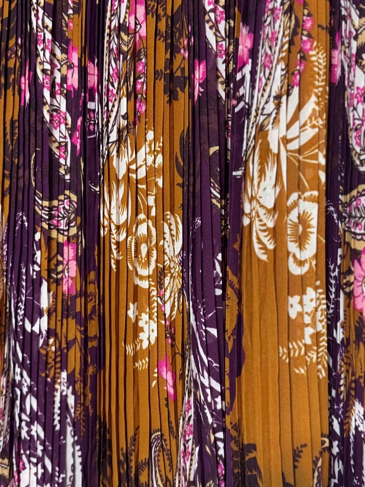 Maxi Falda Boho Paisley Plisada Talla 2X Plus Cottagecore Hippie Chic Wanderlust Foto 3 de 4