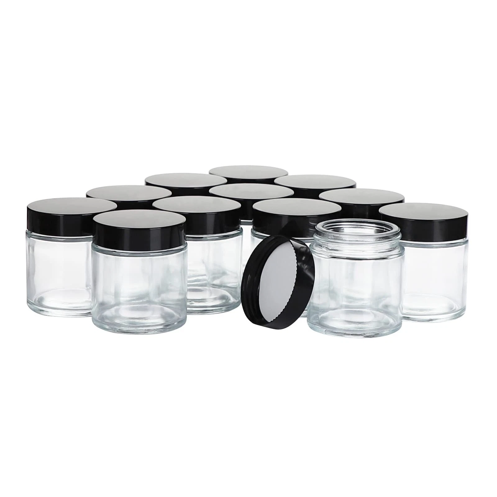 4oz Glass Jars 12 Pack 2.56" Height x 2.24" Diameter - Ideal for Storing