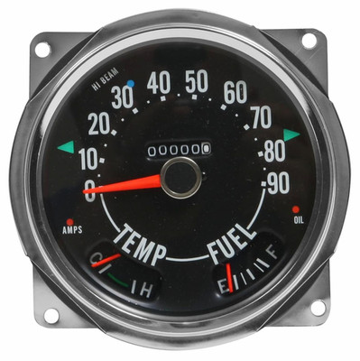 Jeep CJ 17206.04 Speedometer Cluster 0-90 MPH 1955-79 Jeep CJ3, CJ5, CJ6, CJ7