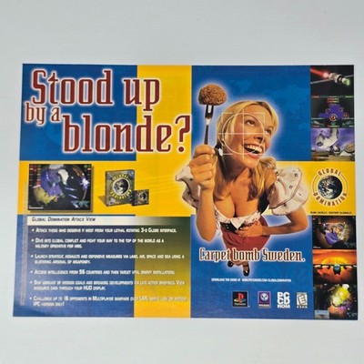 Global Domination PlayStation 1 PS1 PC Blonde Print Ad/Poster Promo Art