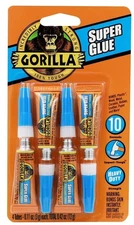 Gorilla Super Glue 4x3g Clear Fast Setting Multi-Purpose Adhesive Strong Hold