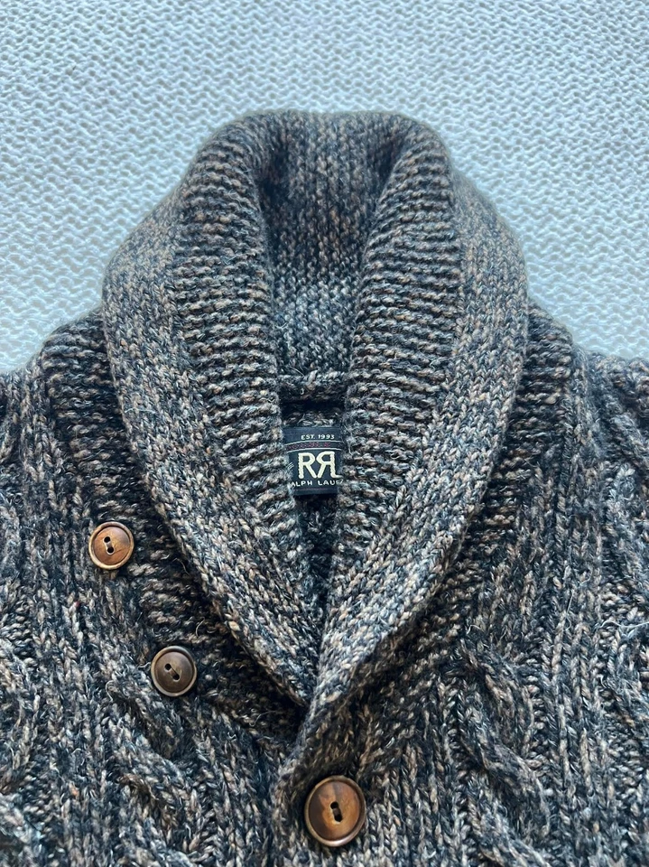 ChatGPT dijo: Cárdigan tejido cuello chal RRL by Ralph Lauren Aran - Mediu para hombre Foto 3 de 4