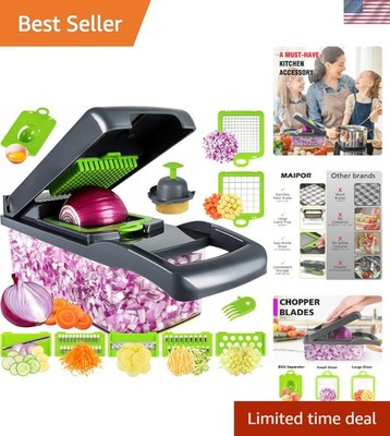 Vegetable Chopper - Green, Multifunctional, 13 in 1