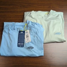 AFTCO Samurai 2 Lightweight Mens Small S Fishing Shirts- Lot Of (2) - FREE SHIP!