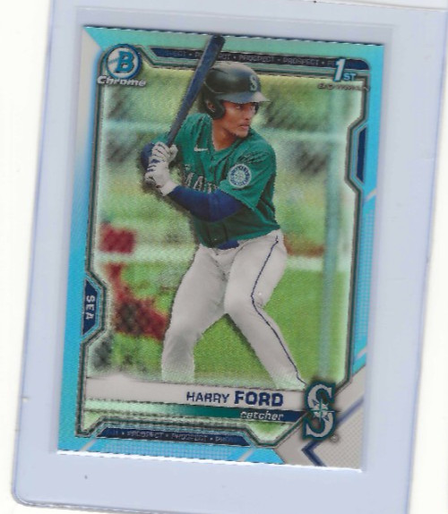 2021 Bowman Chrome Draft BDC-1 HARRY FORD SKY BLUE REFRACTOR 1st Bowman Card