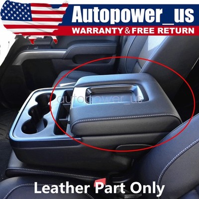 For Chevy Silverado Sierra 2014-2018 Console Lid Armrest Cover Gray Stitch