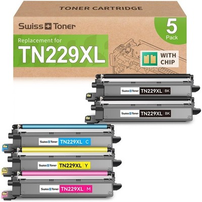 Compatible TN229XL TN229 Toner Cartridges 5 Pack for Brother MFC-L372