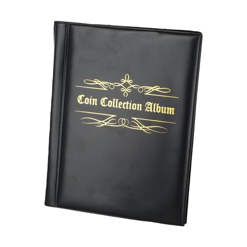 Album de Collection 480 Pochettes pour Pièces de Monnaie – Cuir Noir, Range Pièces de Différents