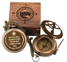 So You Can Always Find Your Way Back to Me - Personalized Sundial Compass wit...