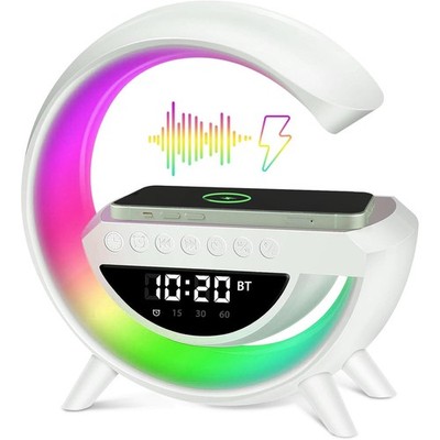 3in1 Smart Lampe Bluetooth Lautsprecher Wireless Ladegerät RGB Wecker Nachtlicht