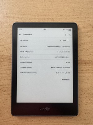 Amazon Kindle Paperwhite 11. Gen 8GB, Wi-Fi, 6,8 Zoll - Schwarz (ohne Werbung)