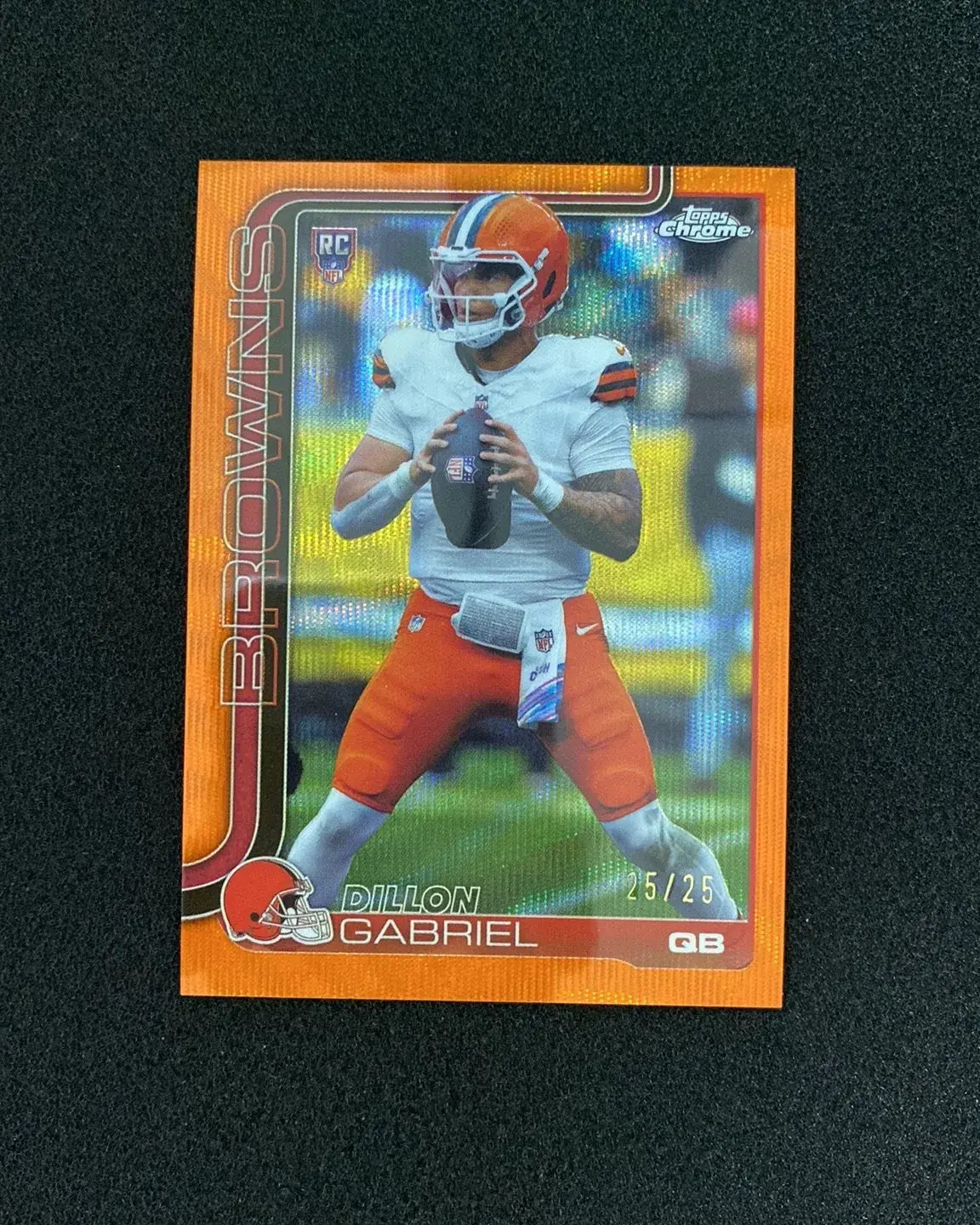 2025 Topps Chrome Orange Wave #317 Dillon Gabriel RC Rookie 25/25 Browns PI08
