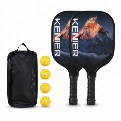 2 Pieces Perforiert Gepolsterter Griff Paddle-Set Pickleball Komplettset