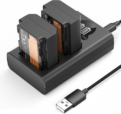 K&F CONCEPT NP-FZ100 Battery & Charger Set 2600mAh for Sony A7iii A7iv FX3 A6600