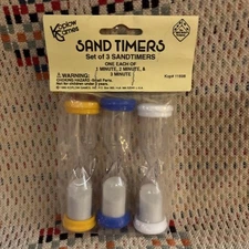 Koplow Games 1, 2, 3 Minute Sand Timer Board Game RPG Hourglass Set 1995 Vtg