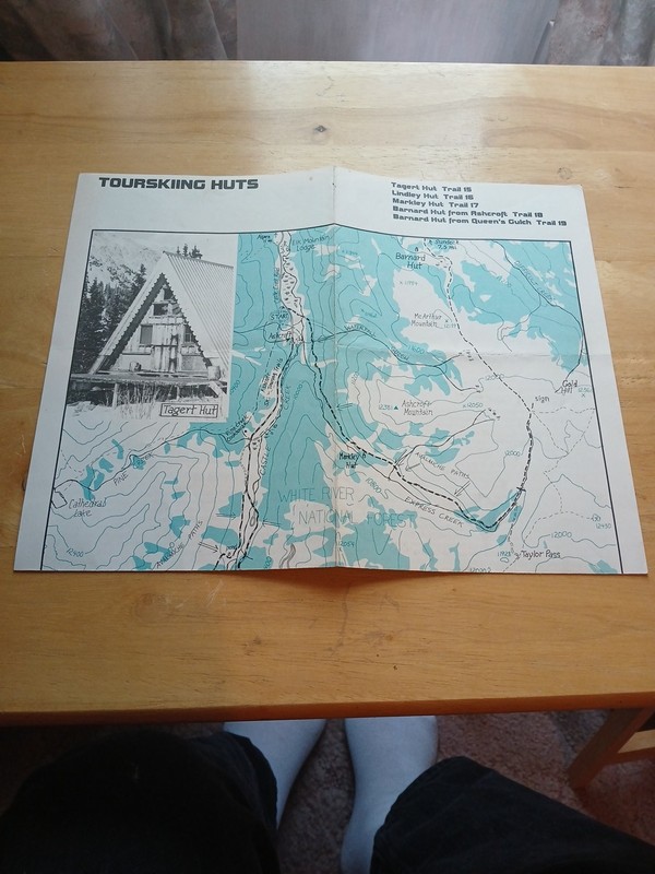 Vintage Colorado Map of Tour Skiing Huts