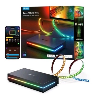 Govee AI Sync Box 2 Backlight for 55-65  TVs 8K Brand New