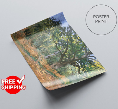 Claude Monet The Bodmer Oak Fontainebleau Forest Poster Print on Paper Decor HD