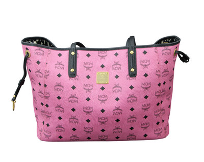 MCM Shopper Handtasche Tasche Wendeshopper pink schwarz gold Medium Damen