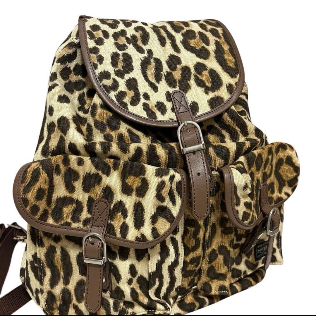 HEAD PORTER Leopard Drawstring Backpack 37cm x 38… - image 2