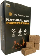 96 Eco Friendly Natural Wood Firelighters - Sustainable Wood-Fibre L, Brown  0.15 per lighter