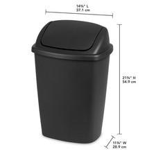 Kitchen Trash Can, 7.5 Gallon Plastic Garbage Bin with Swing Top Lid