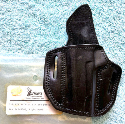 HOFFNERS Black Leather HOLSTER Smith & Wesson 645-4506 (Right Hand)