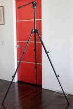 70" Bogen Manfrotto 3211 Tripod w/ 3130 Fluid Video Head Quick Release Plate