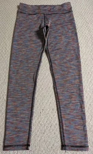 Xersion Womens X Large Multi-Color Striped Polyester Blend Quick-Dri Leggings 24