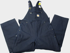 Carhartt Firm Duck Insulated Bib Overalls Loose Fit Mens Medium Regular Blue