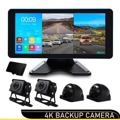 Dash Cam 4K 4CH 4AHD Recording in Car DVR Camera Front 10.36'' for Truck Van