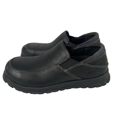 Carolina Shoes Mens Size 6.5 Black Leather Slip On ESD Oil Slip Resistant Work