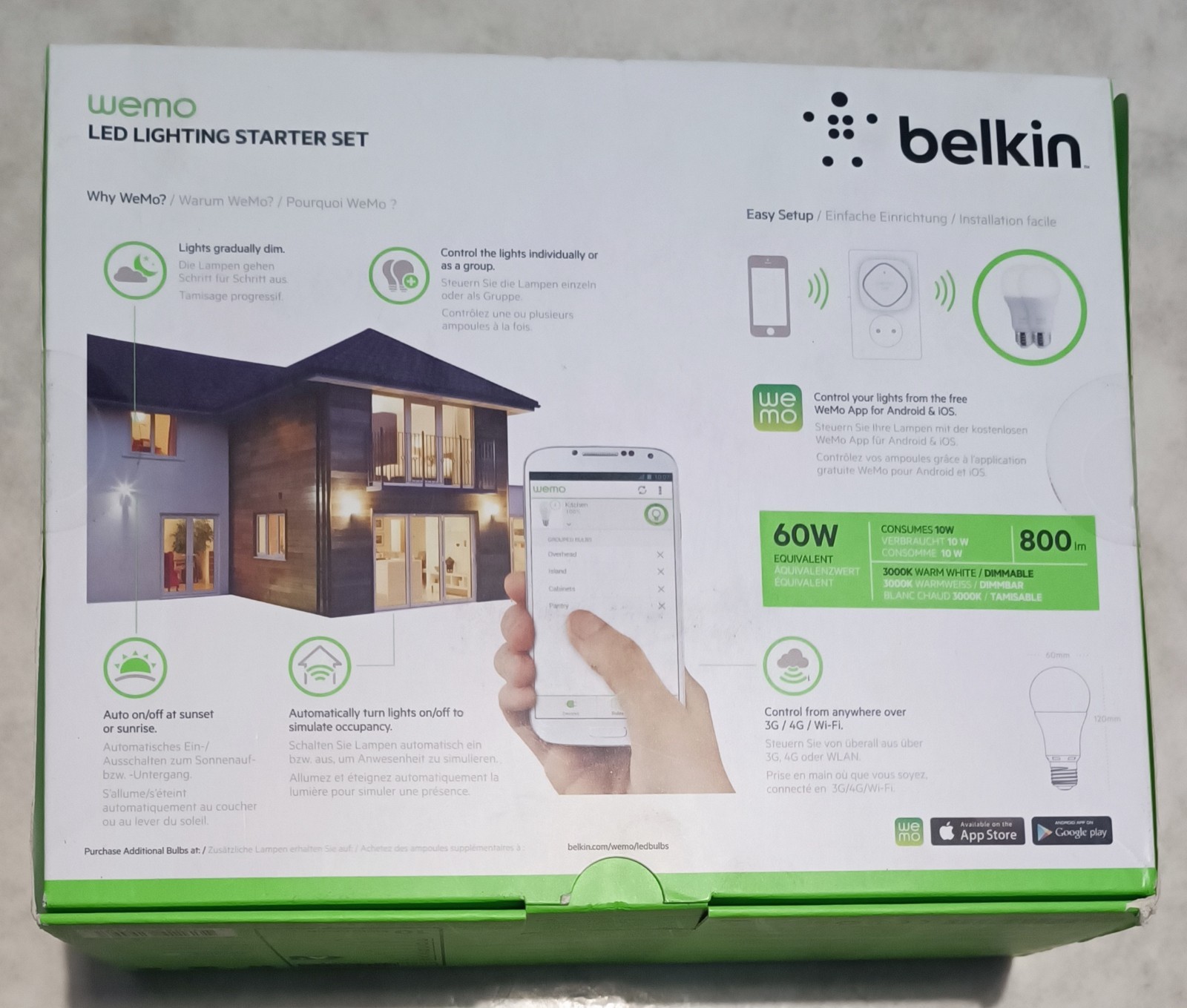 Ampoules LED connectées WEMO Belkin kit dimmable avec programmation horaire - 2