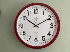 Acctim “Kempston” 35cm Station Wall Clock, Red - NEW RRP £42.00