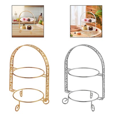 Metall zweistufiger Dessert Kuchen Ständer elegantes Zubehör vielseitig 31,5x23cm