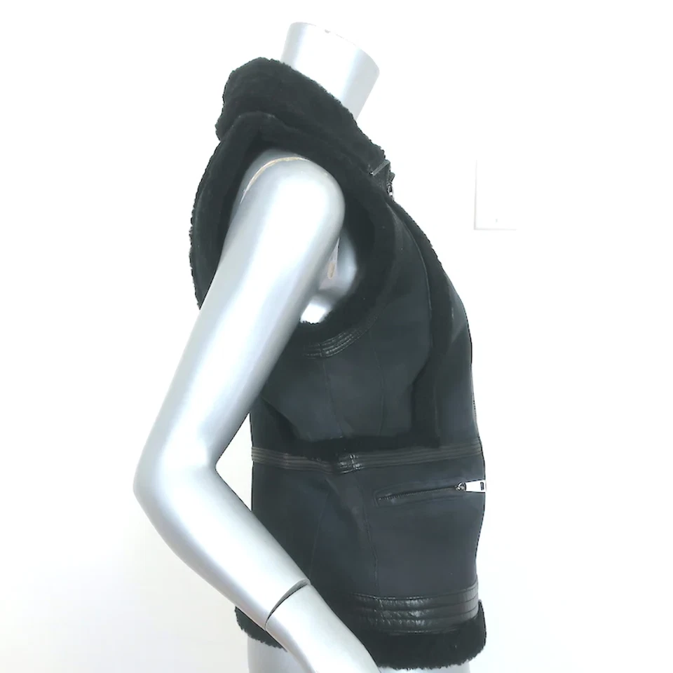 Chaleco Vince Shearling Azul Marino y Negro Talla Extra Pequeño Foto 4 de 4