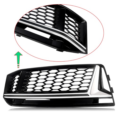 Parachoques delantero cromado + negro parrilla antiniebla para Audi A4 B9 S-Line S4 2016-18 - Imagen 5 de 14