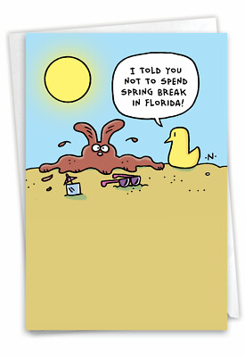 1 Funny Easter Card with Envelope - Melting Bunny C3624EAG